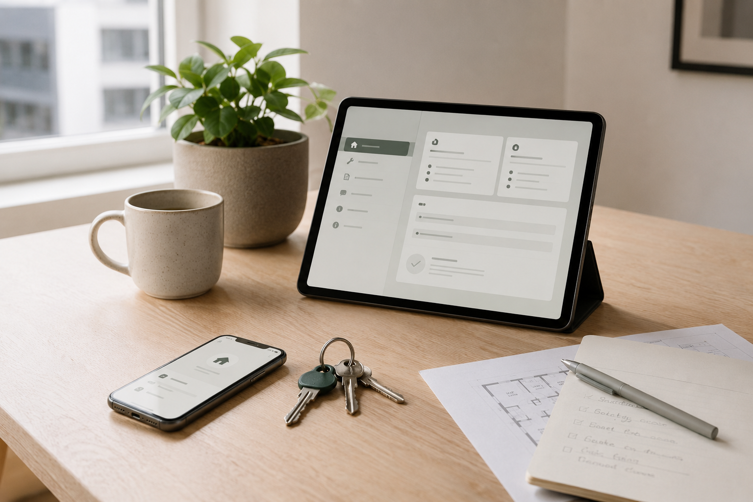 Digitales Mieterportal auf Tablet und Smartphone